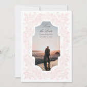 Dusty Pink Romantic Baroque Foto Save The Date (Vorderseite)
