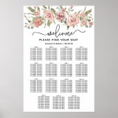 Dusty Pink Rose 15-Tisch Hochzeitstabelle Poster (Vorne)