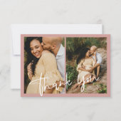 Dusty Pink/Rose Baby Dusche Foto Dankeskarte (Vorderseite)