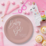 Dusty Pink/Rose Baby Girl Babydusche Pappteller<br><div class="desc">https://www.zazzle.com/collections/dusty_pink_rose-119320912565185572?rf=238296117664346256</div>