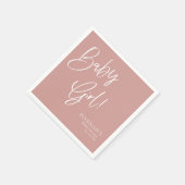 Dusty Pink/Rose Baby Girl Babydusche Serviette (Ecke)