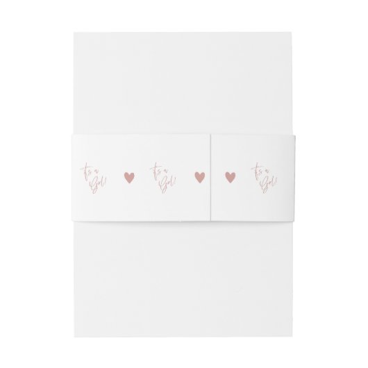 Dusty Pink/Rose Babydusche Herz Einladungsbanderole (Rückseitenbeispiel)