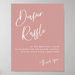 Dusty Pink/Rose Babydusche Windelwaschkarte Poster