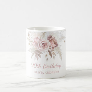 Dusty Pink Rose Blush 90. Geburtstagsparty Geschen Kaffeetasse