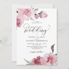 Dusty Pink Rose Blush Blume Blumenzehen Einladung