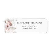 Dusty Pink Rose Blush Floral Return Address Label (Vorne)