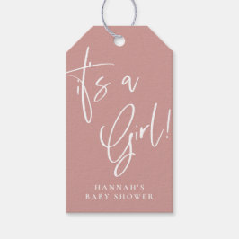 Dusty Pink/Rose Bohemisch Baby Dusche Es Mädchen Geschenkanhänger