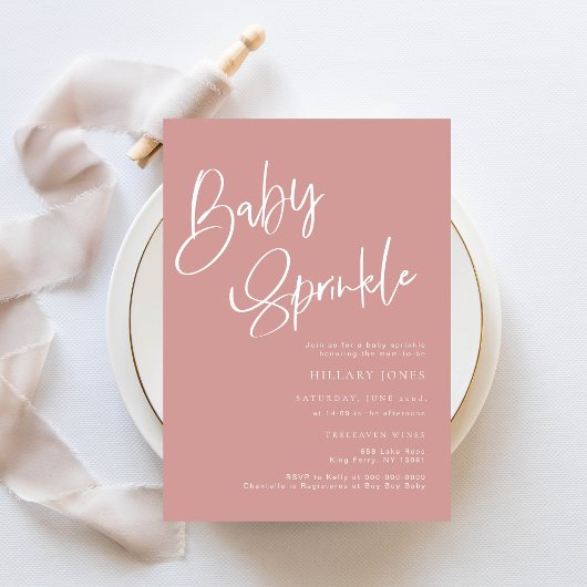 Dusty Pink/Rose Bohemisch Baby Sprinkle Einladung