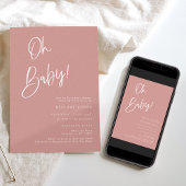 Dusty Pink/Rose Bohemische Kinderdusche Einladung