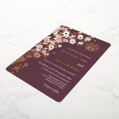 Dusty Pink Rose Chinesische Hochzeit Folieneinladung (Gedreht)