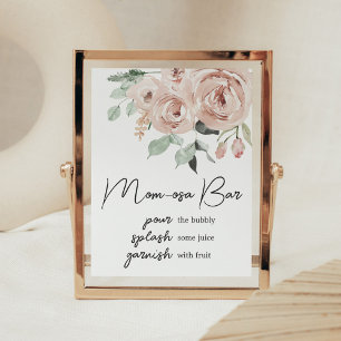 Dusty Pink Rose Eine Girl Baby Dusche Mama Osa Bar Poster