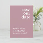 Dusty Pink Rose Einfache Moderne Hochzeit außerhal Save The Date (Stehend Vorderseite)