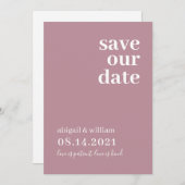 Dusty Pink Rose Einfache Moderne Hochzeit außerhal Save The Date (Vorne/Hinten)