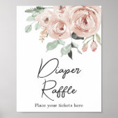 Dusty Pink Rose Es ist ein Girl Diaper Raffle Poster (Vorne)