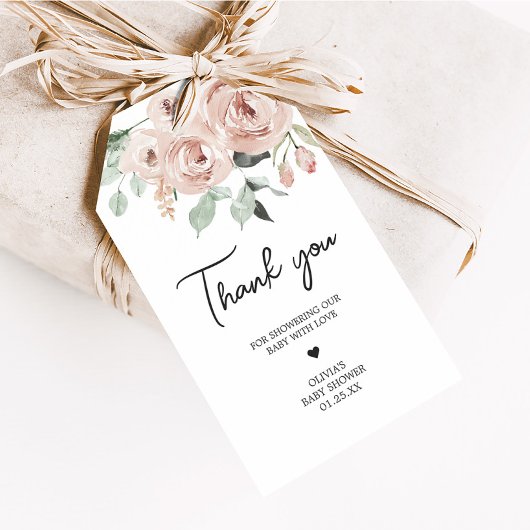 Dusty Pink Rose Es ist ein Mädchen-Baby-Dusche Lie Geschenkanhänger