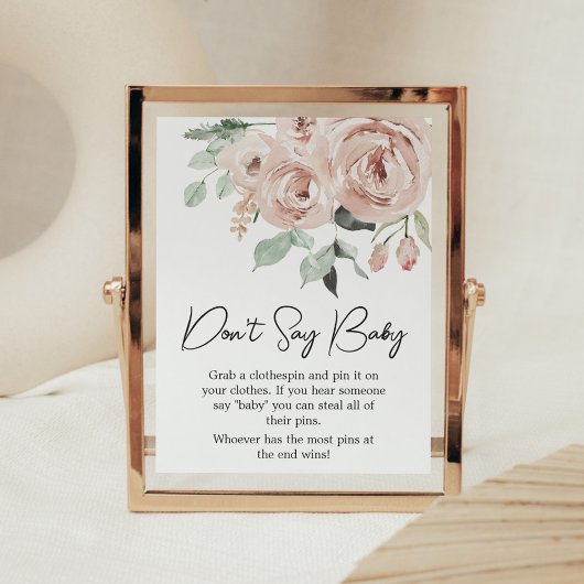 Dusty Pink Rose Es ist ein Mädchen Don't Say Baby Poster