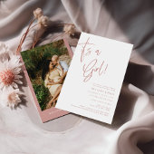 Dusty Pink/Rose Es ist ein Mädchenherz Babydusche Einladung