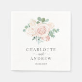 Dusty Pink Rose Eukalyptus Greenerity Wedding Serviette (Vorderseite)