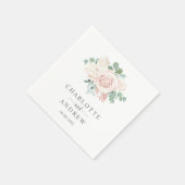 Dusty Pink Rose Eukalyptus Greenerity Wedding Serviette (Ecke)
