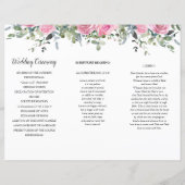 Dusty Pink Rose Eukalyptus Order of Service (Rückseite)