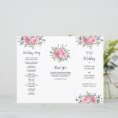 Dusty Pink Rose Eukalyptus Order of Service (Stehend Vorderseite)