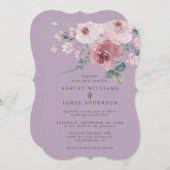 Dusty Pink Rose Fair Orchid Wedding Einladung (Vorne/Hinten)