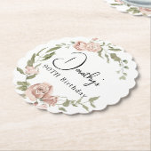 Dusty Pink Rose Floral 90. Geburtstag Untersetzer (angewinkelt)