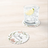 Dusty Pink Rose Floral 90. Geburtstag Untersetzer (Vor Ort)