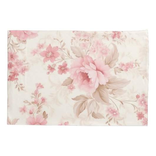 Dusty Pink Rose Floral Kissenbezug (Rückseite)