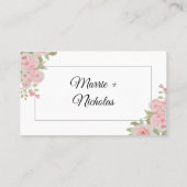 Dusty Pink Rose Floral Wasserfarbe Hochzeit Platzkarte (Rückseite)