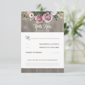 Dusty Pink Rose Floral Wedding RSVP Karte (Stehend Vorderseite)