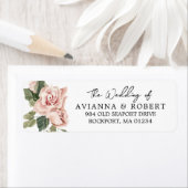 Dusty Pink Rose Floral Wedding Rücksendeadresse La (Insitu)