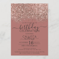 Dusty Pink Rose Gold Glitzer Confetti Geburtstag