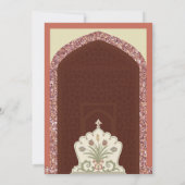 Dusty Pink Rose Gold Glitzer Mihrab Muslim Wedding Einladung (Rückseite)