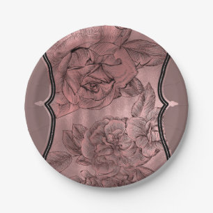 Dusty Pink Rose Golden Traumstrecke Airolo - Glets Pappteller