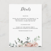 Dusty Pink Rose Hochzeitdetails Begleitkarte (Vorderseite)