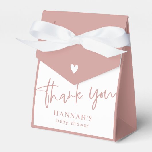 Dusty Pink/Rose Kinderdusche danke Geschenkschachtel (Vorderseite)