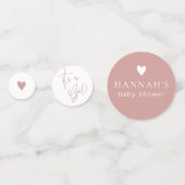 Dusty Pink/Rose Kinderdusche nach Maß Konfetti (Rückseiten)