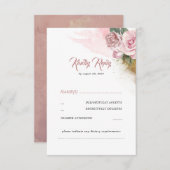 Dusty Pink Rose Romantic Wedding RSVP (Vorne/Hinten)