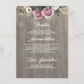 Dusty Pink Rose Rustic Country Wedding Details Begleitkarte (Vorderseite)