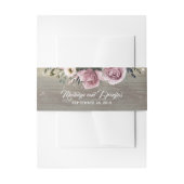 Dusty Pink Rose Rustic Country Wood Wedding Einladungsbanderole (Vorderseite Beispiel)