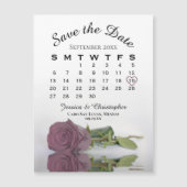 Dusty Pink Rose Save the Date Calendar Magnet (Vorderseite)