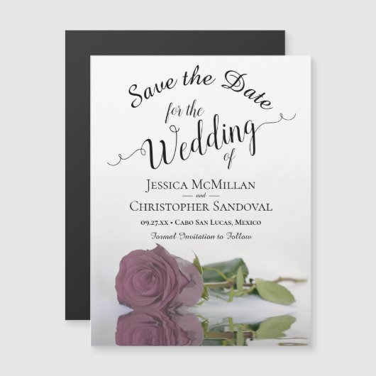 Dusty Pink Rose Wedding Save the Date Magnet (Vorne/Hinten)