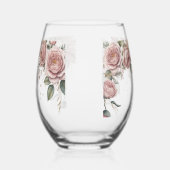  Dusty Pink Rose Wedding Toast Wine Glass Weinglas Ohne Stiel (Rechts)