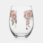  Dusty Pink Rose Wedding Toast Wine Glass Weinglas Ohne Stiel (Links)
