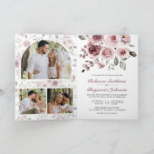 Dusty Pink Roses All in One QR Code Wedding Einladung (Innenseite)