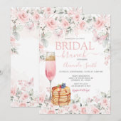 Dusty Pink Roses Bridal Brunch Einladung (Vorne/Hinten)