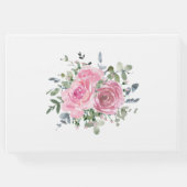 Dusty Pink Roses Eukalyptus Botanische Hochzeit Gästebuch (Rückseite)