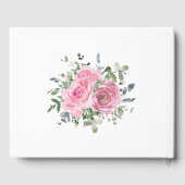 Dusty Pink Roses Eukalyptus Botanische Hochzeit Gästebuch (Rückseite)