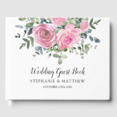 Dusty Pink Roses Eukalyptus Botanische Hochzeit Gästebuch (Vorderseite)
